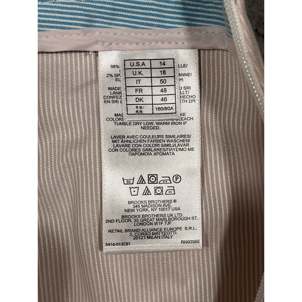 346 Brooks Brothers Skirt Pink Blue White Pin Stripes Size 14 Straight Short - Picture 8 of 10